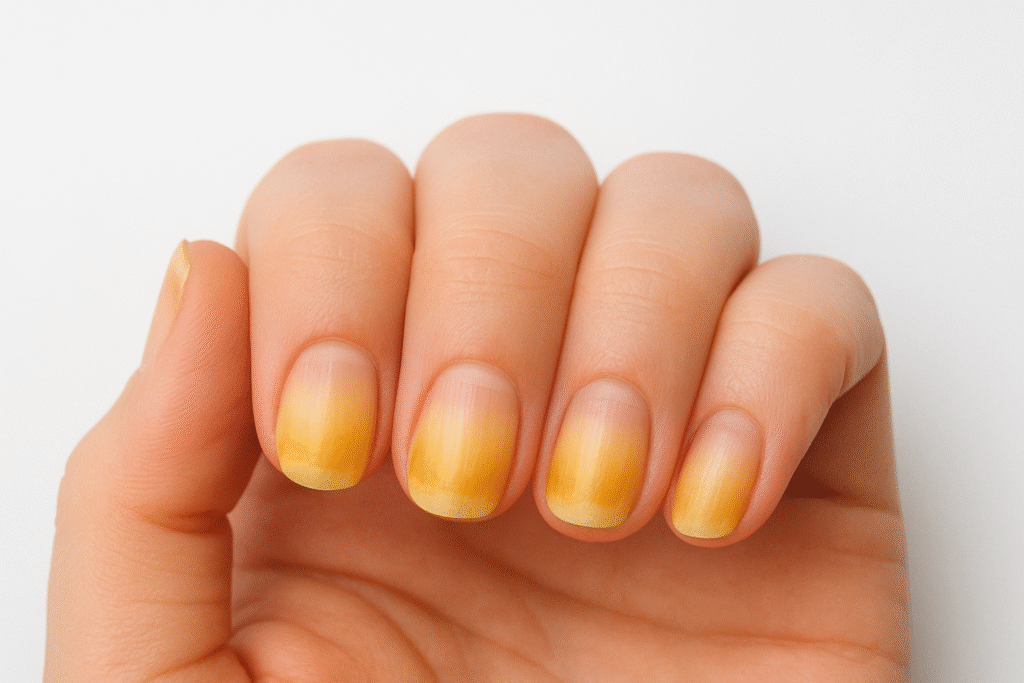 yellow stained nails feature image